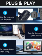 Portable Wireless CarPlay & Android Auto Display – 7" Touchscreen Smart Car Upgrade