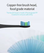 Electric Sonic Toothbrush with 6 Replacement Heads – Waterproof Design