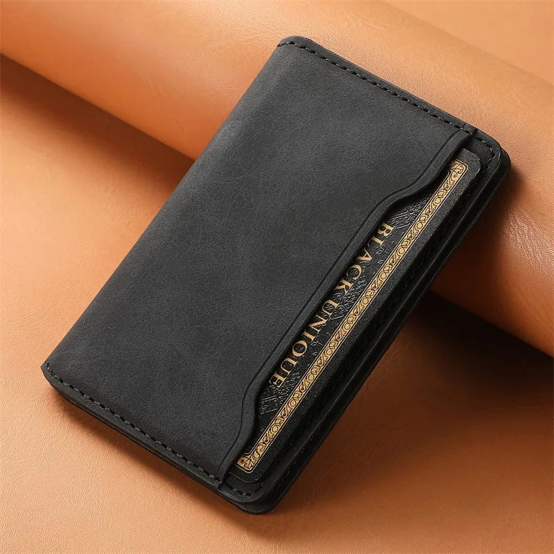 Slim Magnetic Wallet Case – 3-Card Leather Phone Holder | ZAIYNE