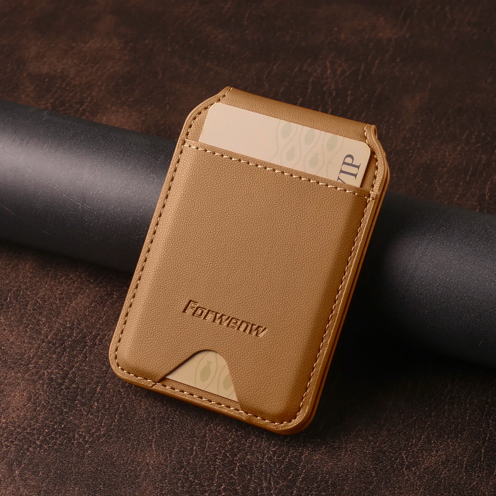 MagSafe Leather Card Holder with RFID Protection | ZAIYNE