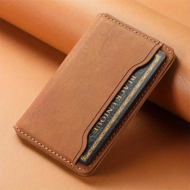 Slim Magnetic Wallet Case – 3-Card Leather Phone Holder | ZAIYNE