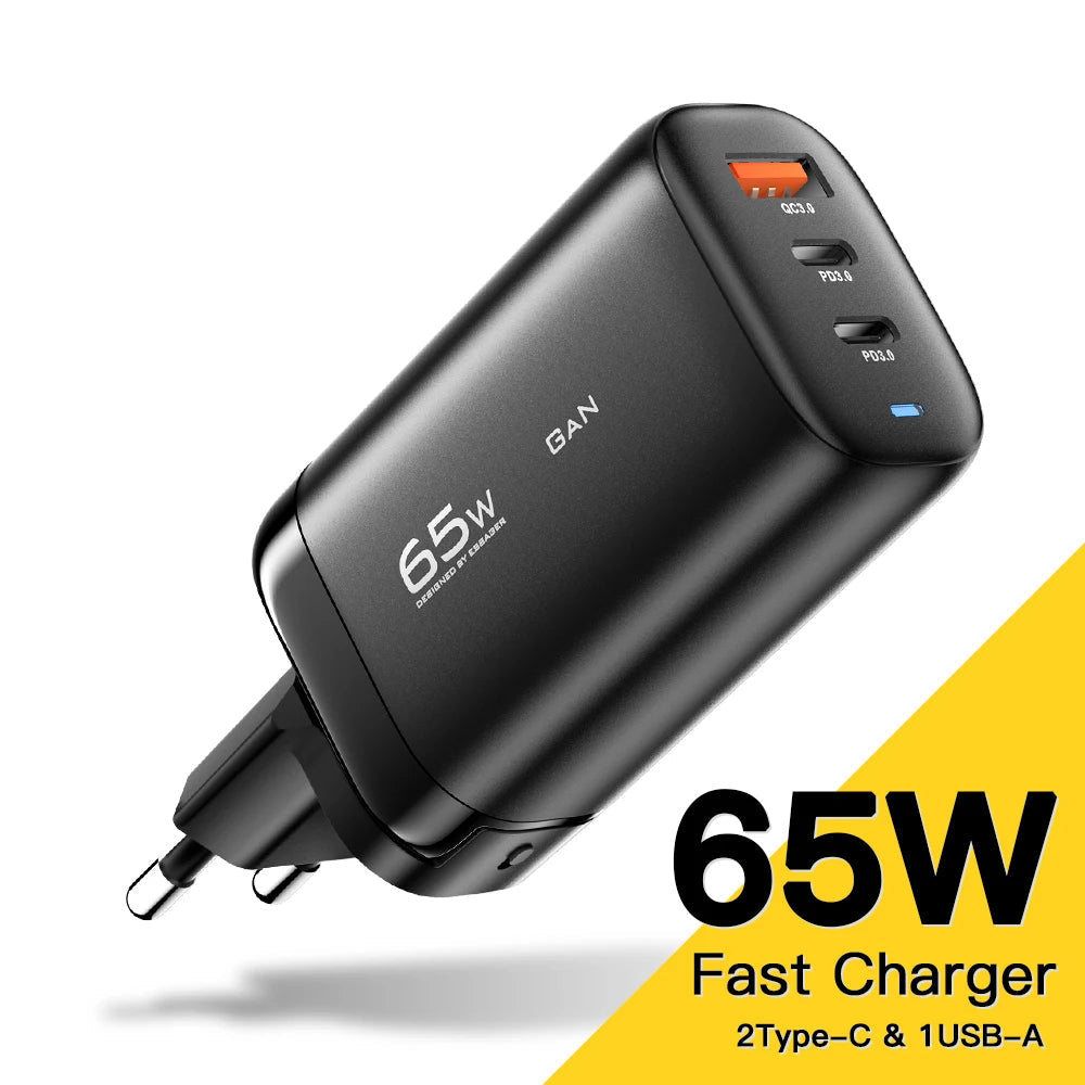 65W GaN Fast Charger USB-C | Laptop & Phone Power Adapter – ZAIYNE