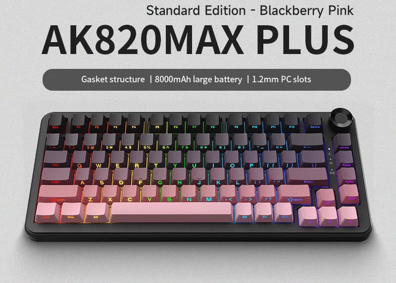ZAIYNE AK820 MAX+ Pro – Wireless RGB Mechanical Keyboard | TFT Screen | 8000mAh