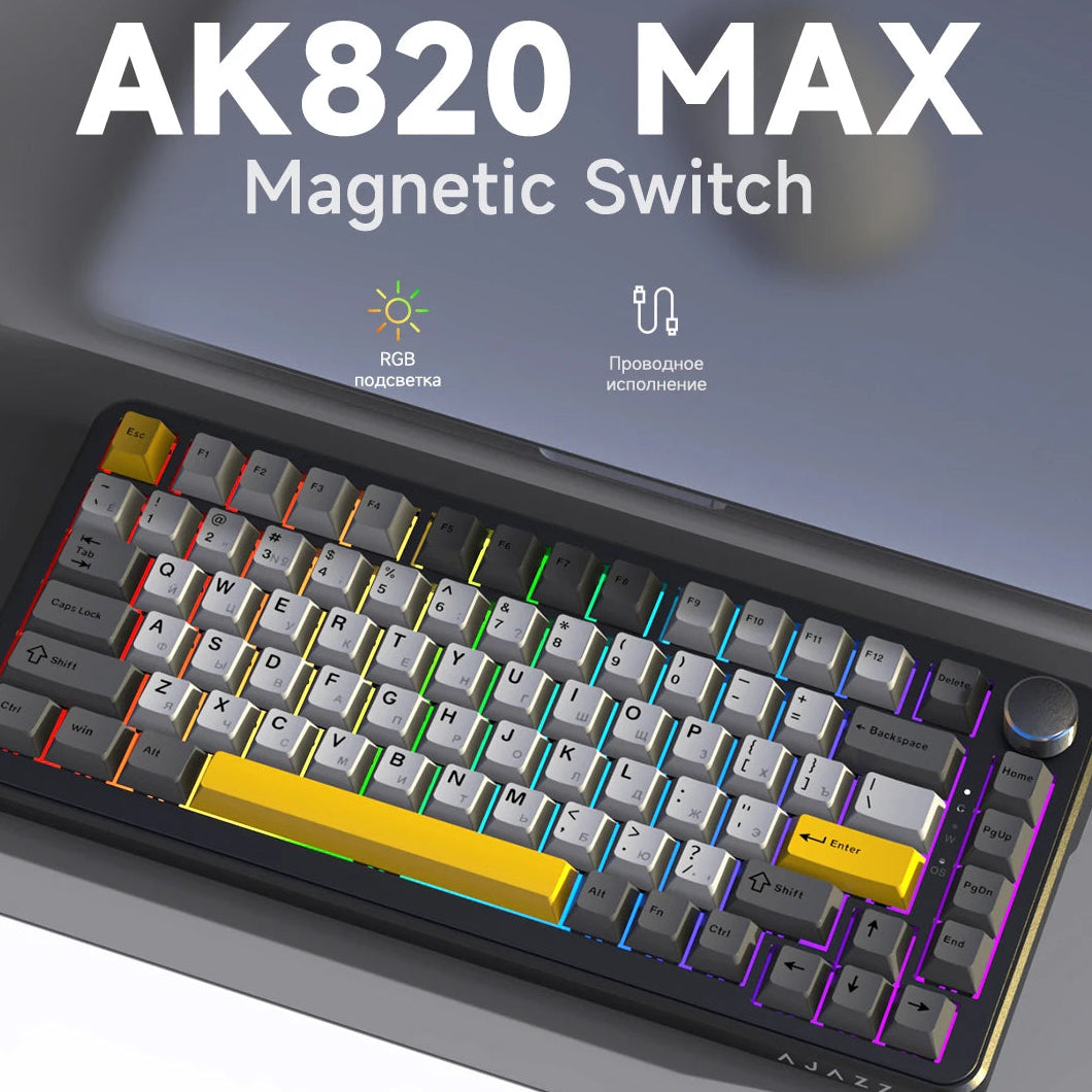 ZAIYNE AK820 MAX+ Pro – Wireless RGB Mechanical Keyboard | TFT Screen | 8000mAh