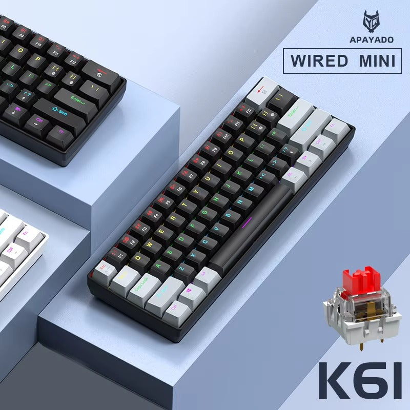 APAYADO K61 Mini Mechanical Gaming Keyboard – 60% RGB