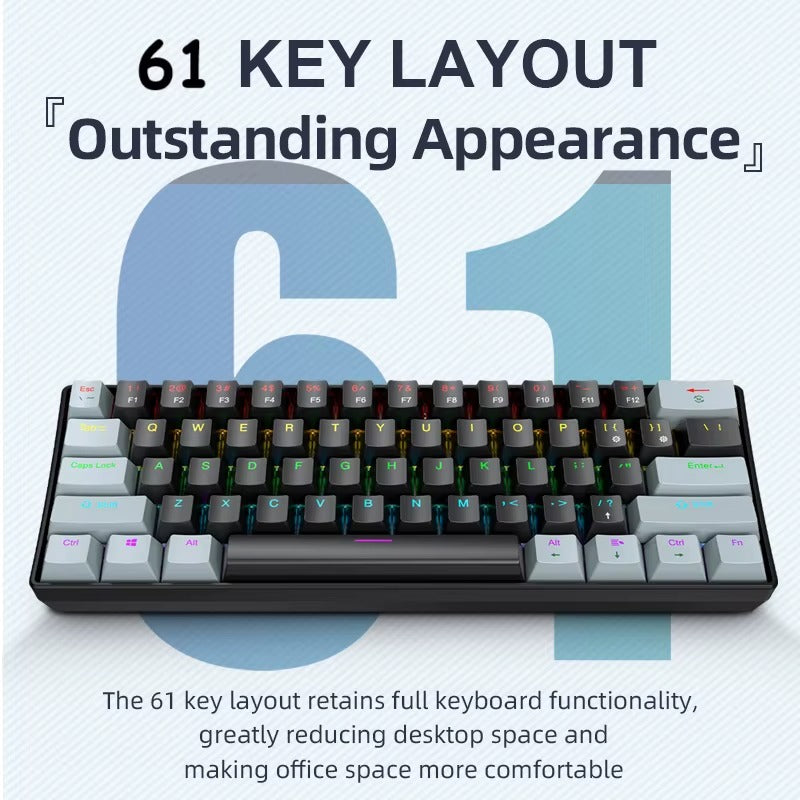 APAYADO K61 Mini Mechanical Gaming Keyboard – 60% RGB