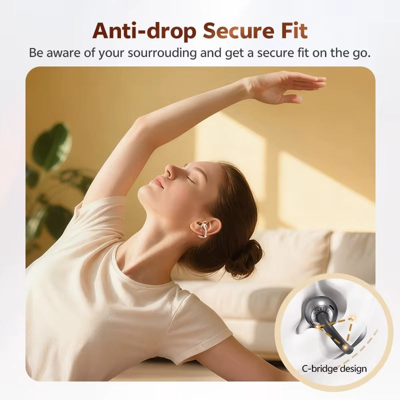 Open-Ear Clip-On Bluetooth Earbuds for Sports & Daily Use