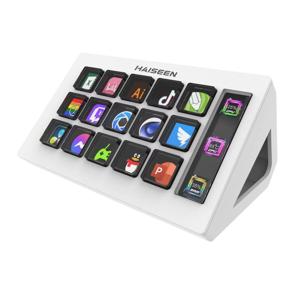 15-Key LCD Macro Controller | Visual Shortcut Pad for PC & Mobile | ZAIYNE