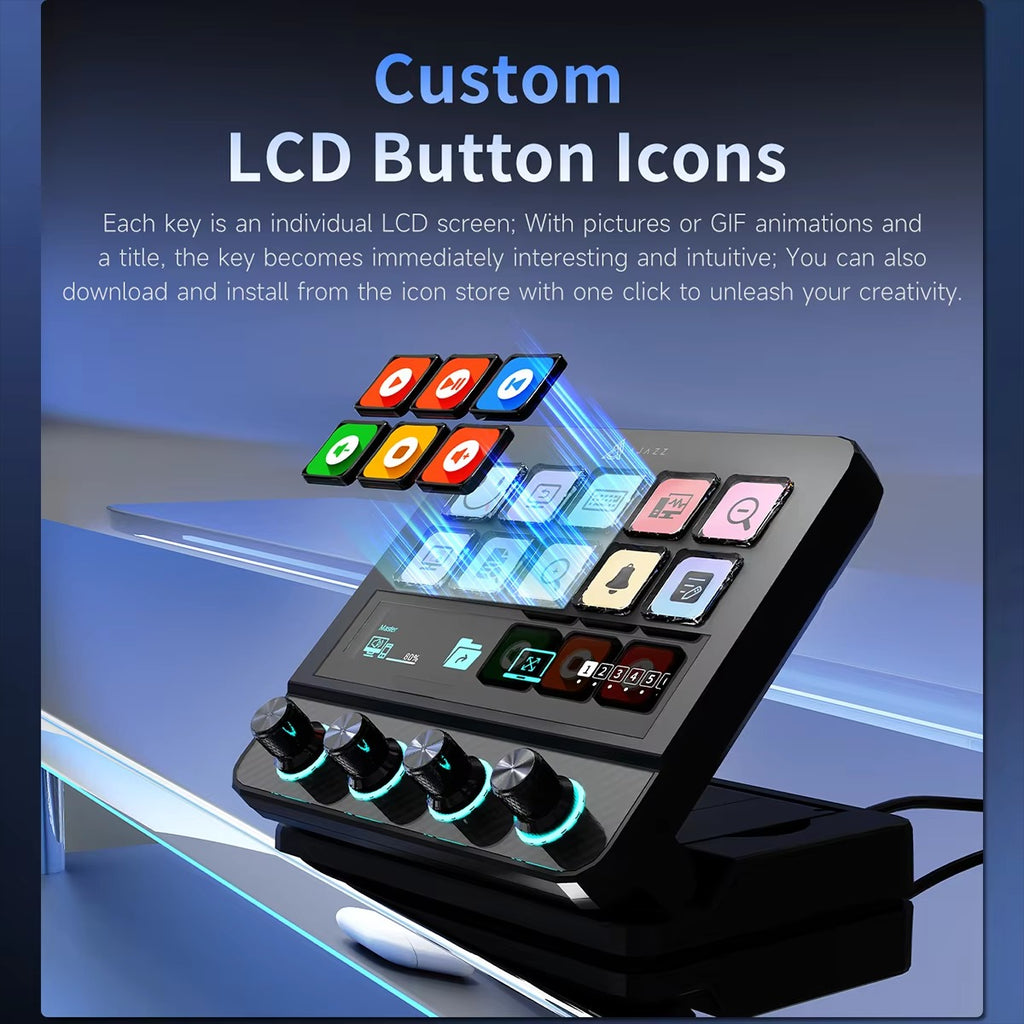 10-Key Visual Macro Console | RGB Touch Strip & Quad-Dial Controller | ZAIYNE