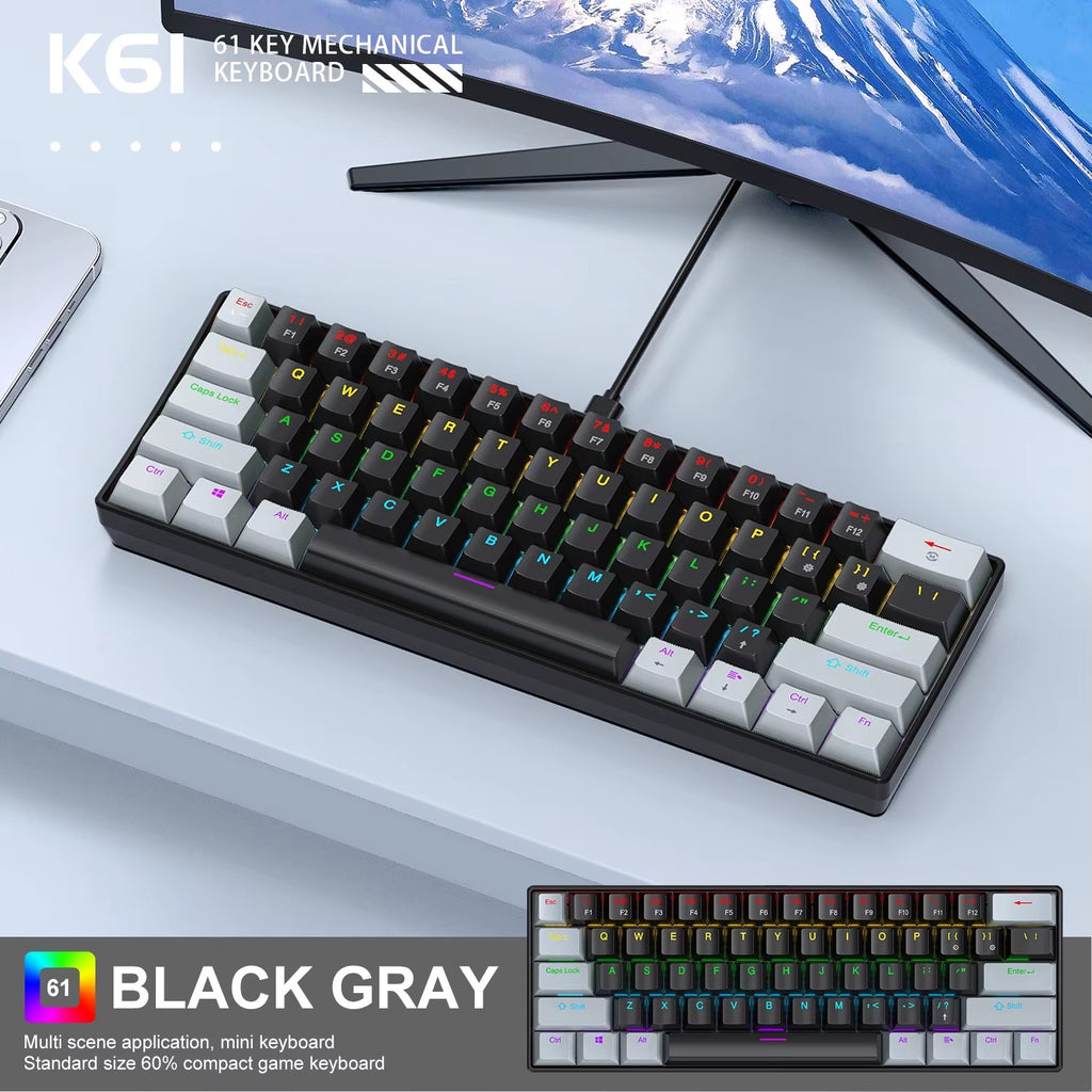 APAYADO K61 Mini Mechanical Gaming Keyboard – 60% RGB