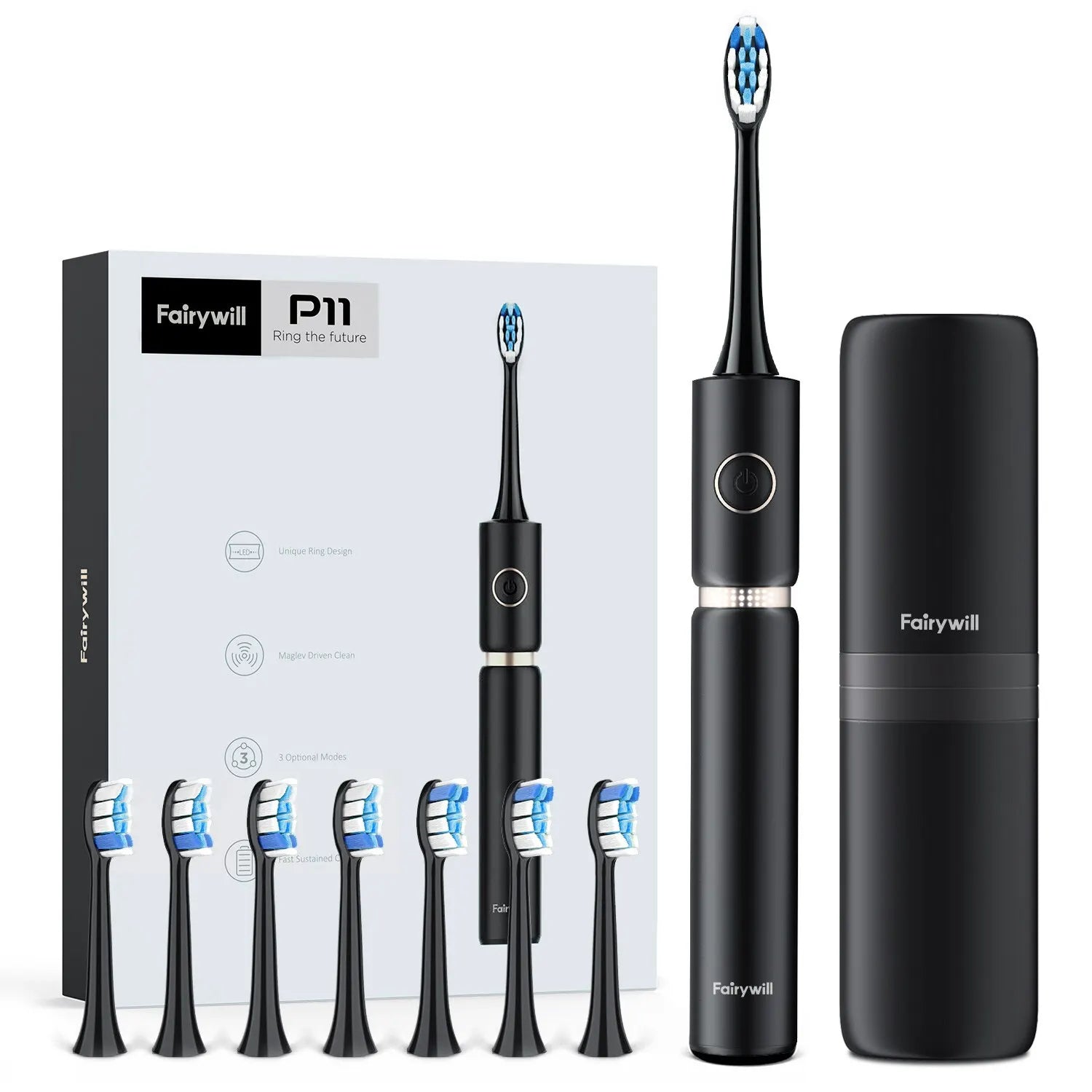 Electric Sonic Toothbrush – 8 Brush Heads & Travel Case