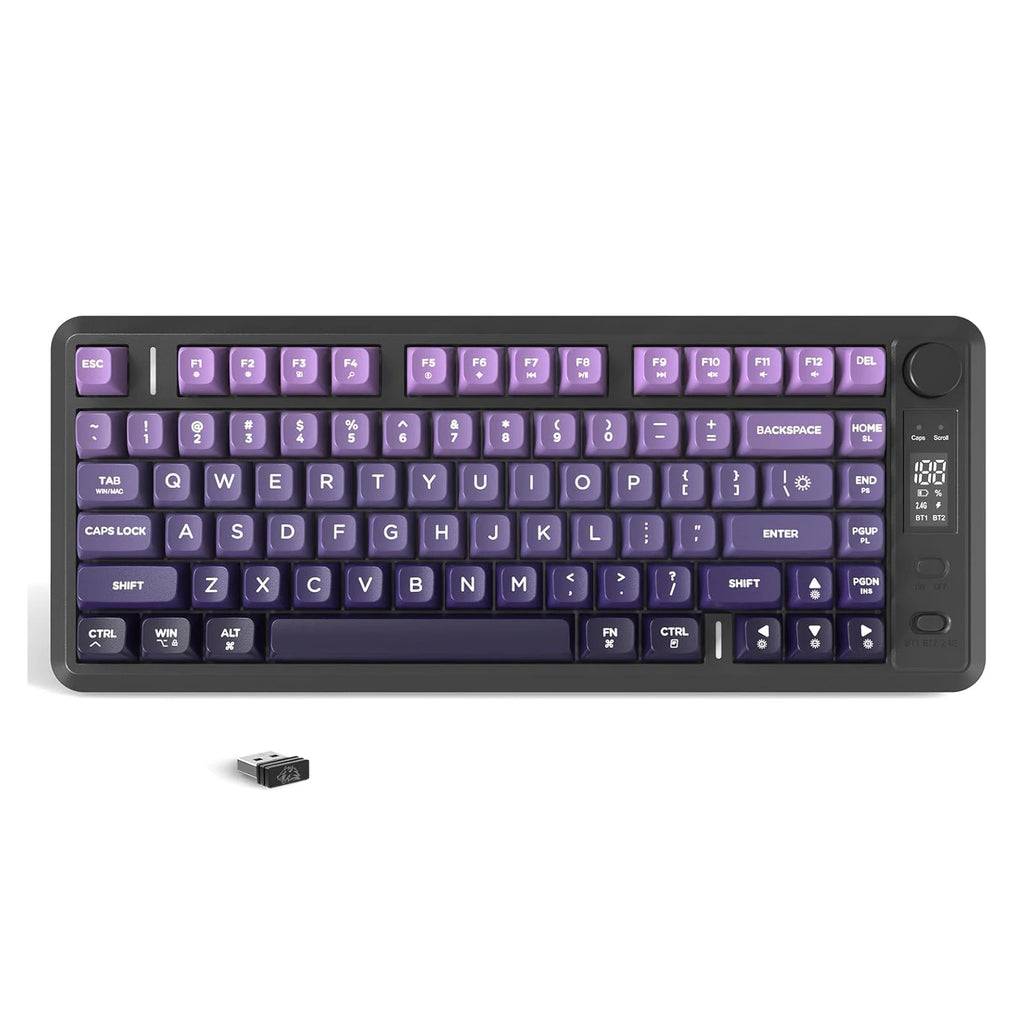 M75 Wireless RGB Gaming Keyboard – 75% Layout, OLED Display, Knob Control, Bluetooth + 2.4GHz