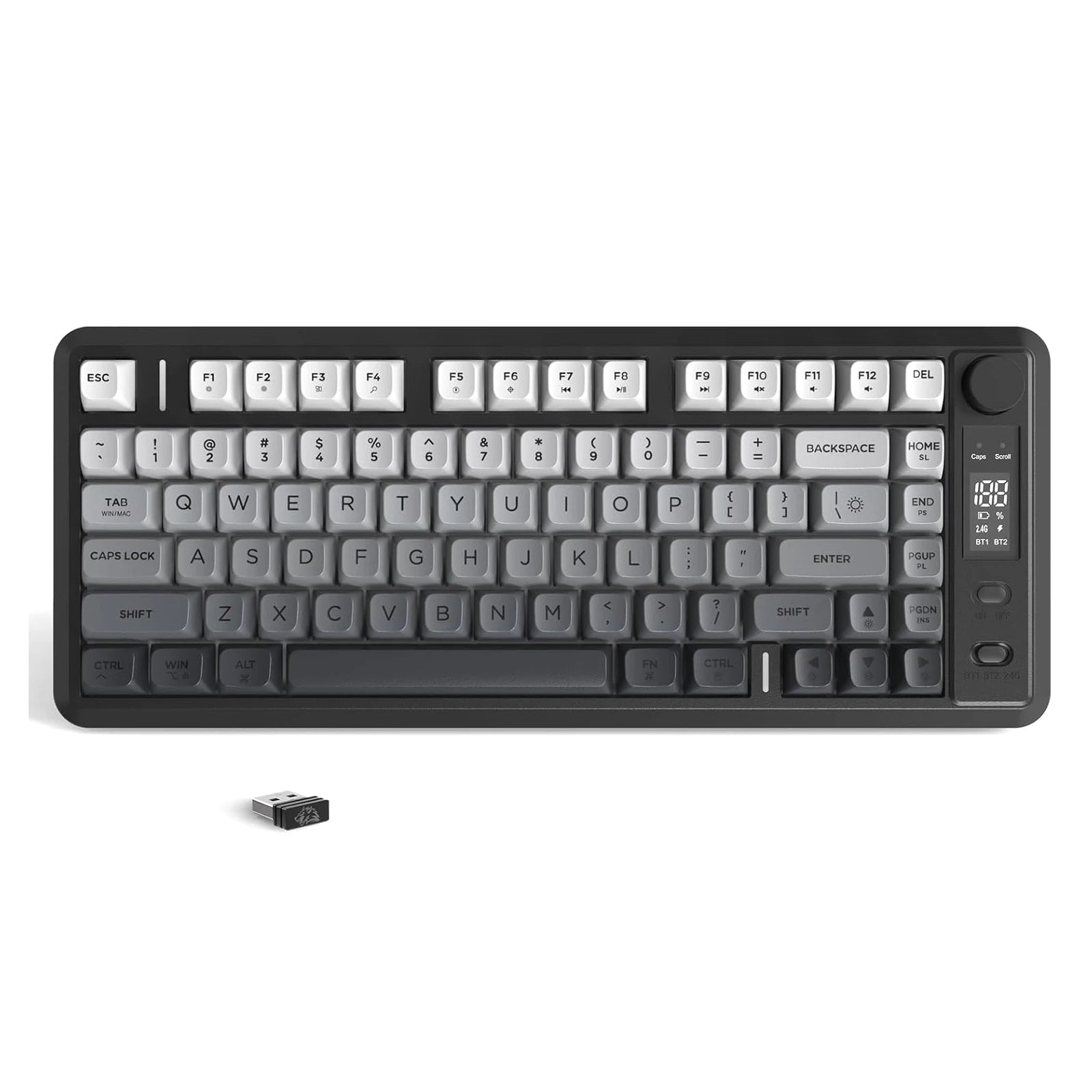 M75 Wireless RGB Gaming Keyboard – 75% Layout, OLED Display, Knob Control, Bluetooth + 2.4GHz