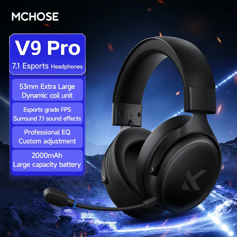 ZAIYNE V9X Pro Wireless RGB Headset | 7.1 Surround Sound | Gaming & Music