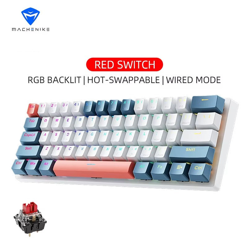 Machenike K500-B61 Mini Mechanical Keyboard – 60% RGB Hot-Swap