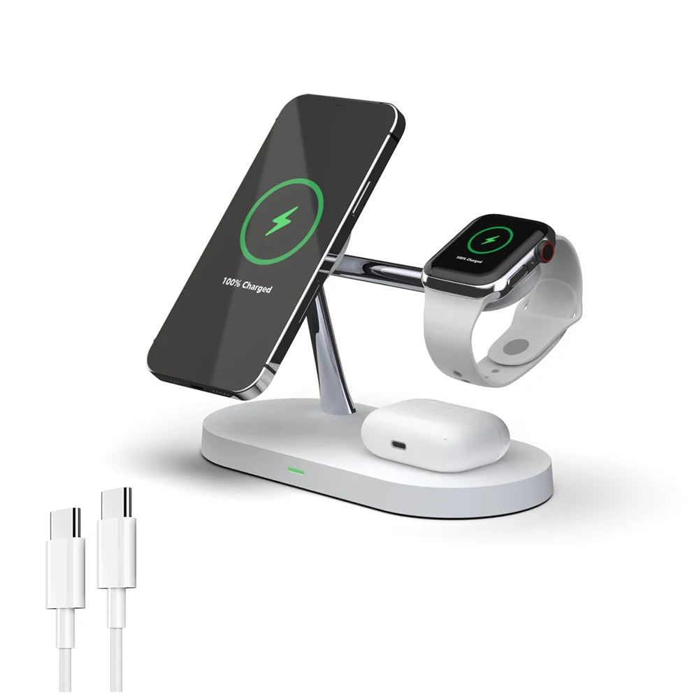 3-in-1 Magnetic Wireless Charging Stand – Fast Wireless Charger