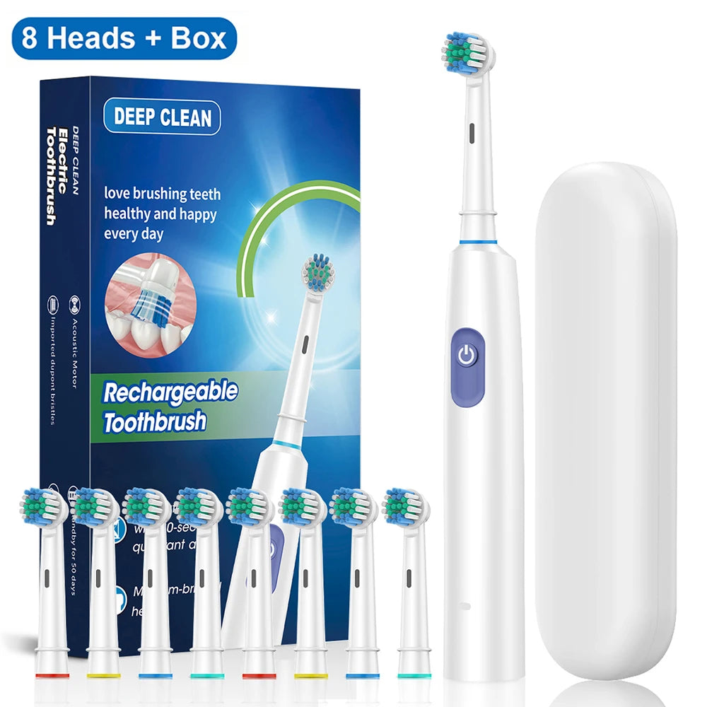 Electric Rotating Toothbrush – Replacement Heads & Travel Case